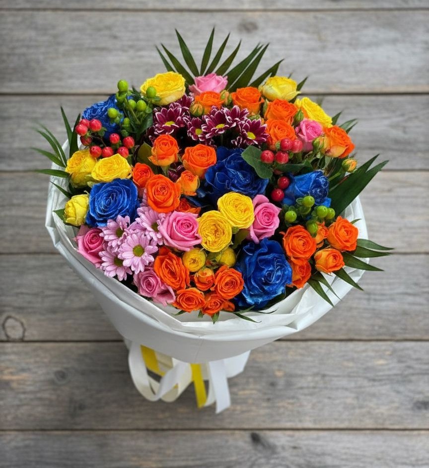 Букет цветов из: Розы и Хризантемы в Гизель