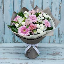 Букет цветов из:  Герберы, Альстромерии и Хризантемы в Гизель