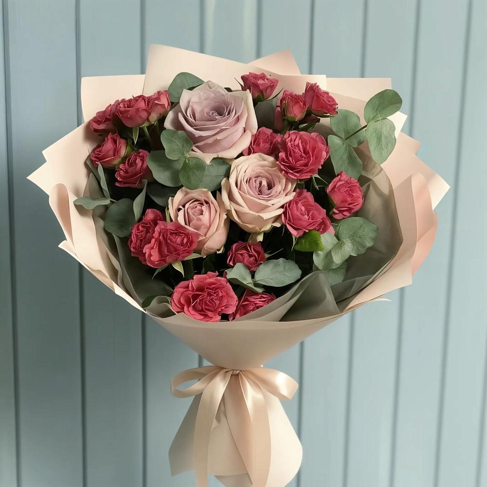 Букет цветов из: Гвоздики и Розы в Гизель