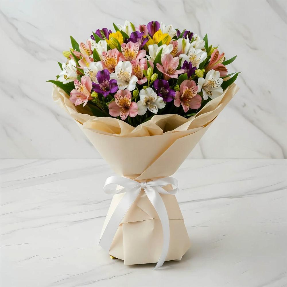 Букет цветов из: Альстромерии в Гизель