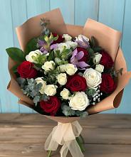 Букет цветов из:  Розы и Альстромерии в Гизель