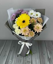 Букет цветов из:  Розы, Герберы и Хризантемы #REPLACE_PRED# Гизель