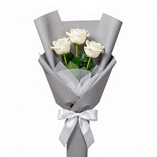 Букет 3 белые розы #REPLACE_PRED# Гизель