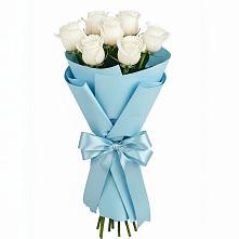 Букет 7 белых роз Проуд в Гизель