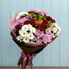 Букет цветов из:  Розы, Хризантемы и Альстромерии в Гизель