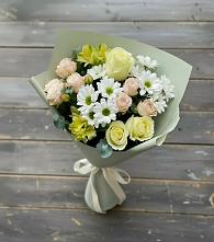 Букет цветов из:  Альстромерии, Розы и Хризантемы в Гизель