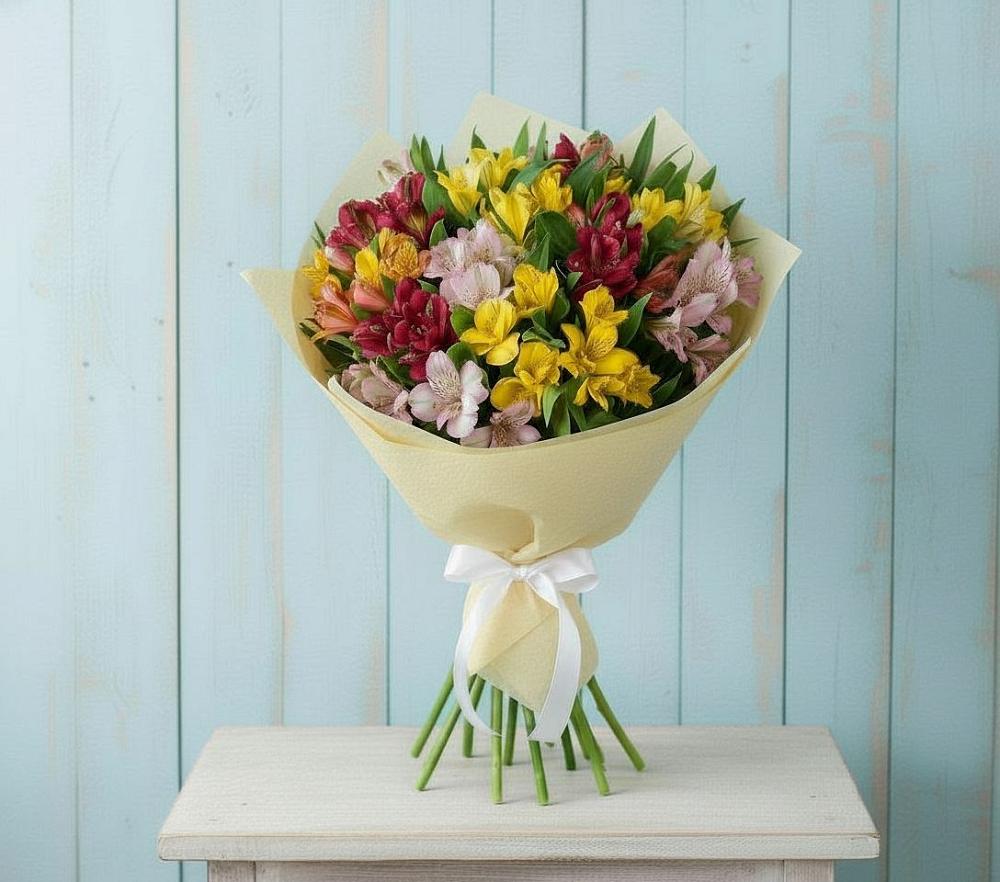 Букет цветов из: Альстромерии в Гизель