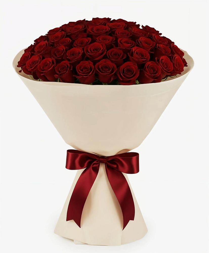 Букет 101 Бордовая роза Блэк Бакарра в Гизель